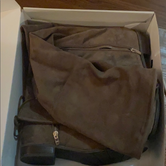 Taupe over the knee boots - Picture 3 of 7